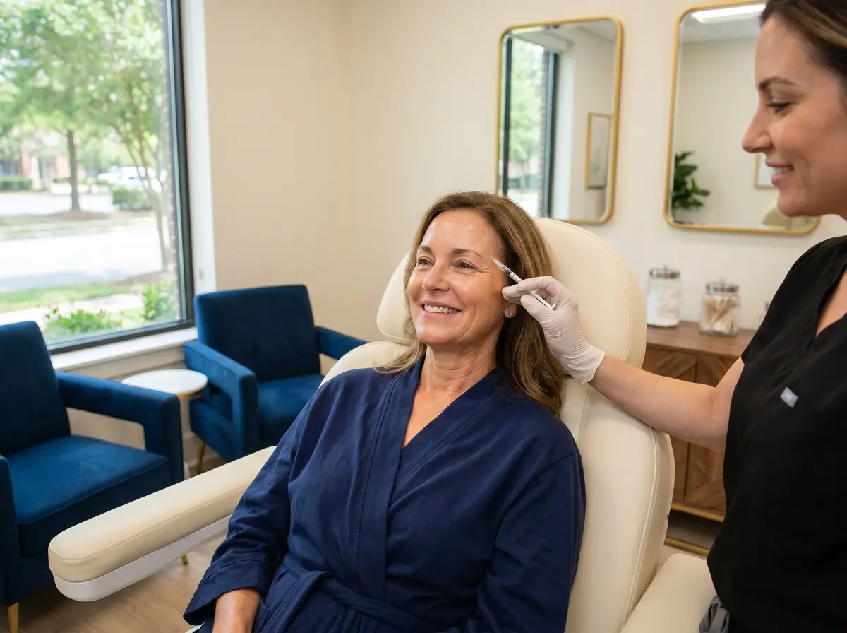 A Pura Vida provider placing a biostimulator treatment for a patient in Fleming Island, FL