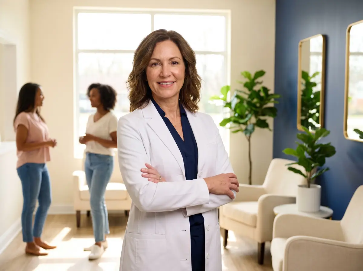 A credentialed Pura Vida provider reviewing a patient’s profile before treatment in Fleming Island, FL